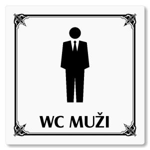 WC muži, 118x118mm, bílá, Nebraska